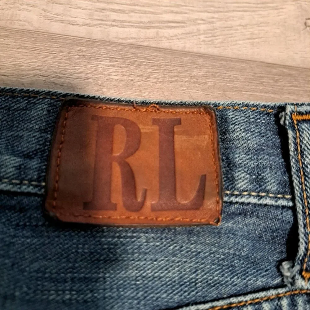 Polo Ralph Lauren RL Denim Ashmore Jeans 35x28* Original Straight Leg‎ Blue Jean